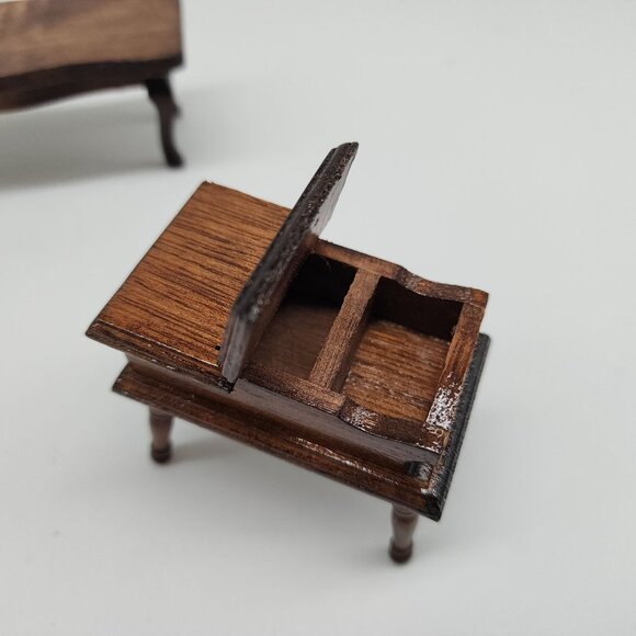 Vintage Concord Miniatures Wooden Coffee table & 2 Side Tables Open Top 1:1 Scal - Picture 9 of 11